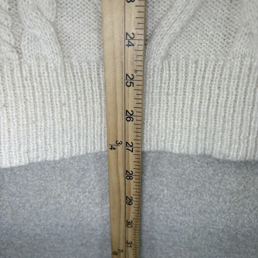 Aelfric Eden Sweater‎ Womens Med Off White Ivory Cable Knit Textured Pullover - Picture 4 of 6